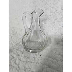 Vintage Anchor Hocking Clear Glass Oil & Vinegar Bottle 5" No Topper Pos Creamer